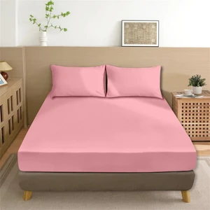 Organik Pamuk Akfil Düz Çarşaf Seti Çift Kişilik 240X260 cm Pembe
