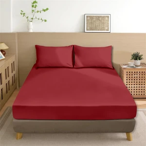 Organik Pamuk Akfil Düz Çarşaf Seti Çift Kişilik 240X260 cm Kırmızı