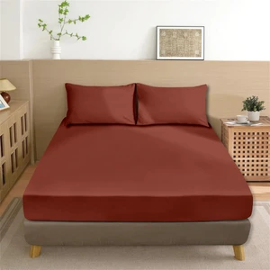 Organik Pamuk Akfil Düz Çarşaf Seti Çift Kişilik 240X260 cm Bordo