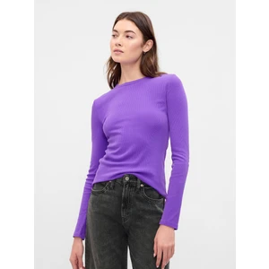 Kadın Mor Fitilli T-Shirt