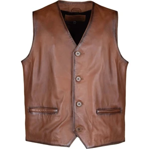 Tamer Tanca Erkek Hakiki Deri Taba Yelek Deri Mont 1042 Y03 Erk Derı Yelek SK24/25 Taba Zıg