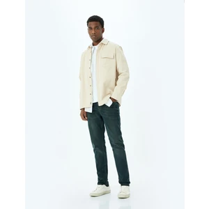 Normal Bel Düğmeli Slim Fit Kot Pantolon - Mark Jean