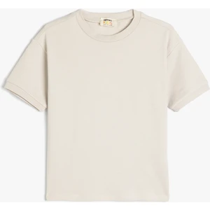 Oversize Basic T-Shirt Kısa Kollu Bisiklet Yaka Pamuklu