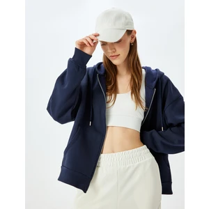 Oversize Kapüşonlu Uzun Kollu Spor Sweatshirt