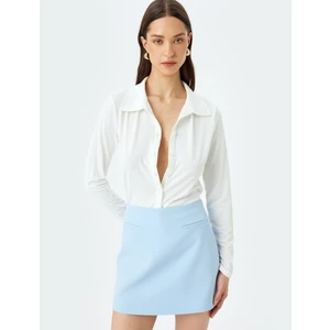 Yüksek Bel Mini Şort Etek