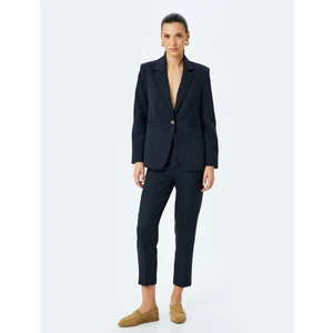Slim Fit Yüksek Bel Cigarette Çizgili Pantolon