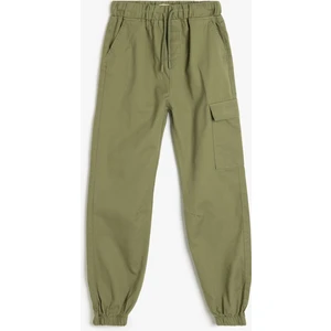 Jogger Kargo Pantolon Beli Lastikli Cep Detaylı Pamuklu
