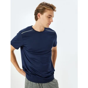 Spor T-Shirt Bisiklet Yaka Kısa Kollu Geometrik Baskılı