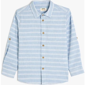 Gömlek Uzun Kollu Düğmeli Pamuklu