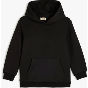 Kanguru Cepli Uzun Kollu Basic Kapşonlu Sweatshirt