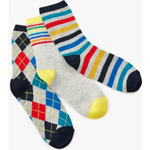 3'lü Çorap Seti Baskılı Çok Renkli