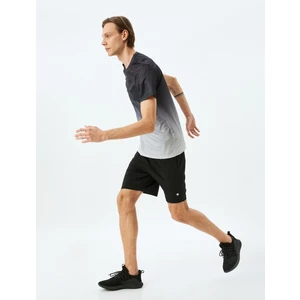 Kısa Kollu Renk Geçişli Bisiklet Yaka Spor T-Shirt