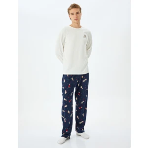 Yılbaşı Temalı Uzun Kollu Örme Pijama Takımı