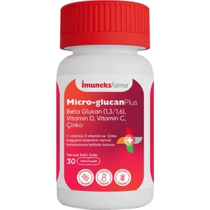 İmuneks Micro-Glucan Plus Beta Glukan Çinko D Vitamini C Vitamini 30 Kapsül