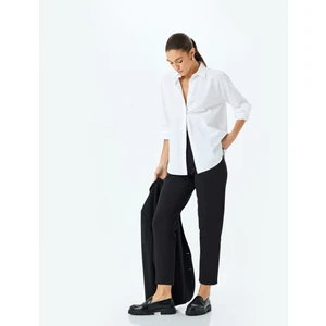 Slim Fit Kemerli Yüksek Bel Cigarette Pantolon