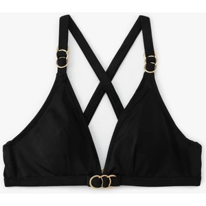 Aksesuar Detaylı Arkası Çapraz Askılı Üçgen Bikini