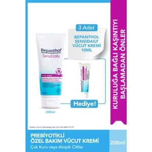 Sensidaily Günlük Yoğun Nemlendirici Vücut Bakım Kremi 200 ml 3 Adet Seyahat Boy 10 gr Hediyeli