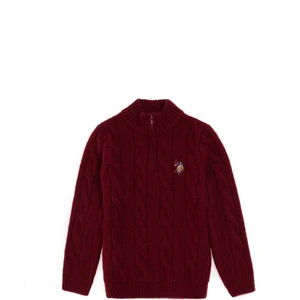U.S. Polo Assn. Erkek Çocuk Bordo Kazak /triko 50297422-VR014