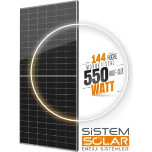 Sistem Solar 550W Watt Güneş Paneli Monokristal 144 Hücre Solar Panel
