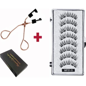 Yapışkansız Mıknatıslı Kirpik Klipsi 5 Kit 3D Vizon Yapay Kirpikler (Yurt Dışından)
