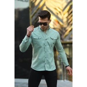 Erkek Slim Fit Çift Cepli Kot Gömlek