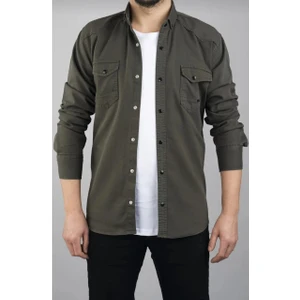 Erkek Slim Fit Çift Cepli Kot Gömlek