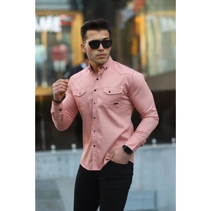 Erkek Slim Fit Çift Cepli Kot Gömlek