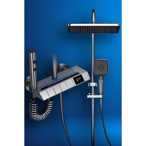 Oxy Aqua Dijital LED Göstergeli Piano 5 Fonksiyonlu Akıllı Robot Duş Seti Piyano Tepe Duş Seti