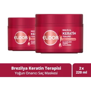 Saç Bakım Maskesi Yoğun Onarıcı Brezilya Keratin Terapisi 220 ml X2