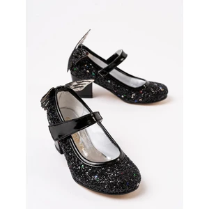 Ortopedi Kız Çocuk Gökkuşağı Kelebekli Topuklu Abiye Ayakkabı