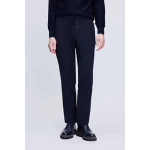 Lacivert Rahat Kesim Yandan Cepli Jogger Pantolon