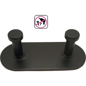 Kendinden Yapışkanlı Havlu Bornoz Banyo Askılık Mantar Mat Siyah 2 Li Paket