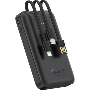 GAR261 5000 Mah Taşınabilir Hızlı Şarj Cihazı  - 3 Çıkışlı - Usb-C, Usb-A, Lightning Powerbank - Siyah
