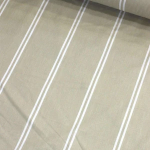 Daisy Star Bej Çizgili Nevresimlik Poplin Kumaş-Dstr