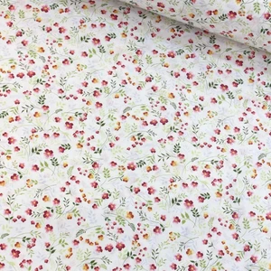 Daisy Star Kırmızı Nevresimlik Poplin Kumaş-Dstr