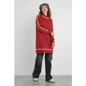 Yarım Balıkçı Yaka Triko Kazak Kırmızı