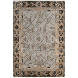 Royal Halı Bearny TD05A Gold Antrasit Viskon Akrilik Yumuşak Dokulu Modern Halı
