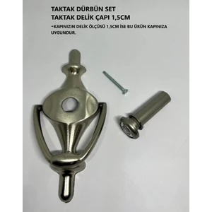Çelik Kapı Taktak Dürbün Set Saten Renk