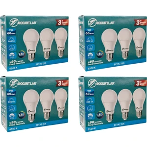 Led Lamba 9W-60W 806 Lümen Beyaz Işık E-27 (12'li EKOPAKET )