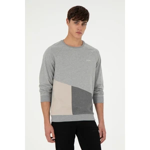 U.S. Polo Assn. Erkek Gri Melanj Sweatshirt 50293405-VR109