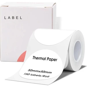 50 x 50 mm Lamine Termal Etiket Oval 150 Adet - Phomemo M110 - M220 - M221 Modellere Uyumludur