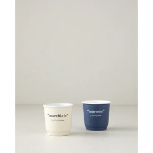 English Home Phoebe New Bone China 2 Parça 2 Kişilik Espresso Fincan 90 ml Lacivert - Krem