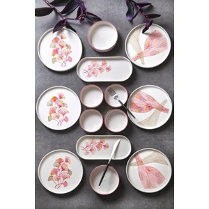 14 Parça 6 Kişilik Ginkgo Stackable Kahvaltı Takımı - Kahvaltılık