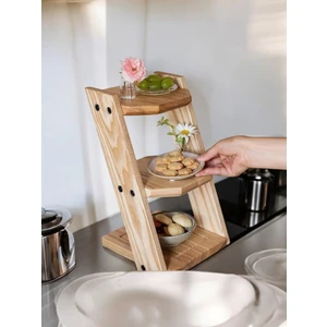 Arya Wood Craft 3 Katlı Mutfak Tezgah Üstü Düzenleyici Raf