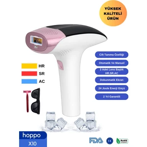 X10 IPL Buz Lazer Epilasyon Cihazı Beyaz Renk 999999 Flaş Atım ile Konforlu Kullanım