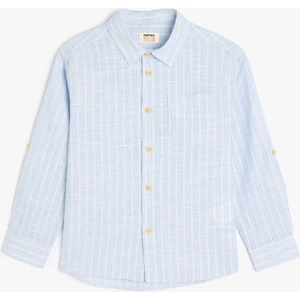 Cep Detaylı Uzun Kollu Pamuklu Gömlek