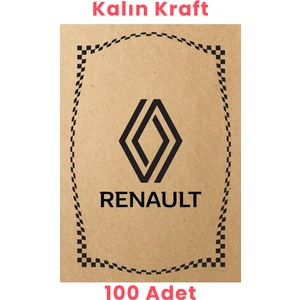 Kraft 120GR Renault Oto Paspas Kağıdı 100 Adet - 35X50CM - Kalın Kağıt Baskılı Reno