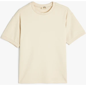 Oversize Basic Tişört Kısa Kollu Bisiklet Yaka Pamuklu