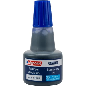 | Istampa Mürekkebi, Kaşe ve Istampa ile Uyumlu - Yağsız ve Kalıcı Mürekkep, Mavi, 30 ml