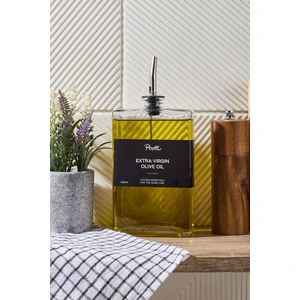 Kitchen Life 500 ml Gümüş Kare Yağlık Sirkelik Seti - Zeytinyağı Sıvı Yağı Şişesi Sosluk Sirkelik  Seti